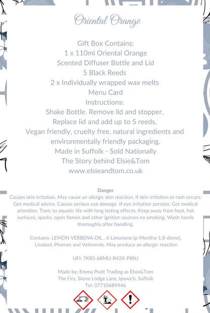 Oriental Orange Essential Oil Scented Reed Diffuser image 2