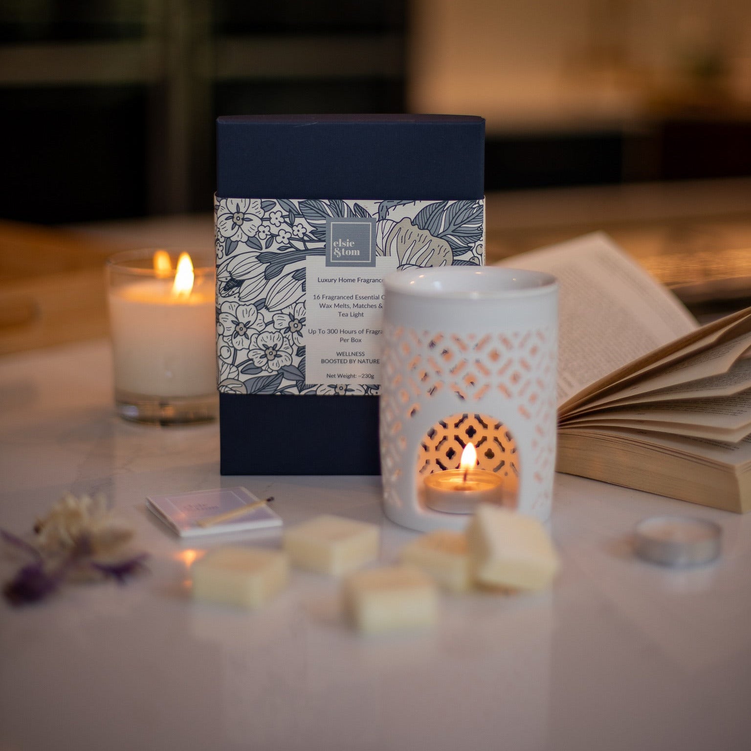 Ceramic Oil Burner and Wax Melt Gift Box image by Elsie and Tom