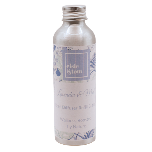 Lavender and Mint aromatherapy daily rituals diffuser refill bottle by Elsie and Tom 