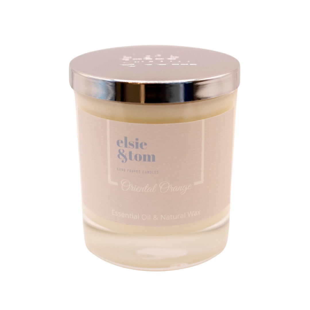Oriental Orange Essential Oil Scented Candle 1 wick soya candle with metal lid | Elsie&Tom