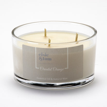 Oriental Orange Essential Oil Scented Candle 3 wick Soya Candle | Elsie&Tom