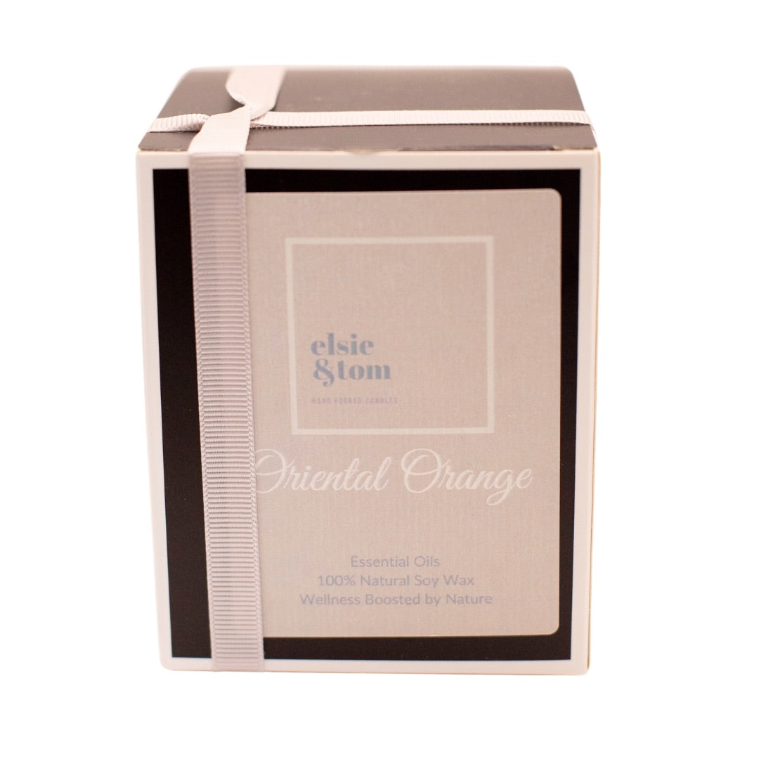 Oriental Orange Essential Oil Scented Candle Boxed 200g Soya Wax Candle | Elsie&Tom